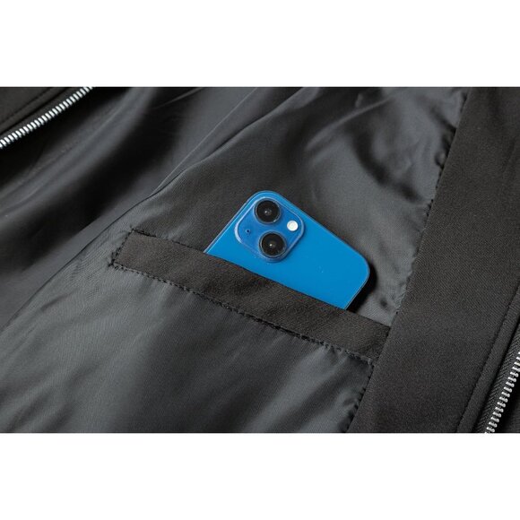 Men's Black Stylish Lightweight Windbreaker Spring Fall Casual Bomber Jacket - Picture 2 of 6